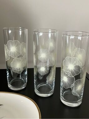 Vintage IKEA Tom Collins Atomic Sunburst Highball Glasses - Set of 3